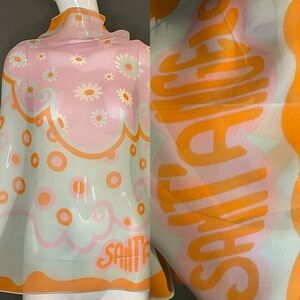 RESERVED Gorg Vintage Santangelo Silk Chiffon Scarf 29 In Sq Very Good Condition